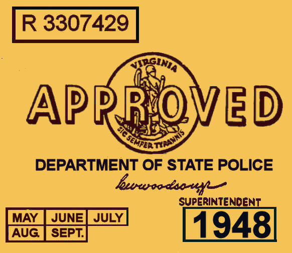 (image for) 1948 Virginia Inspection Sticker